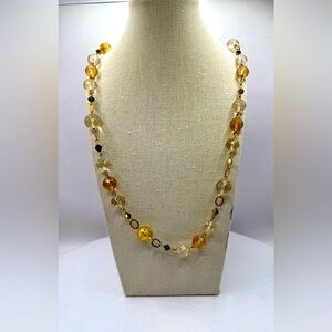 Elegant Glass Beaded Necklace 34”